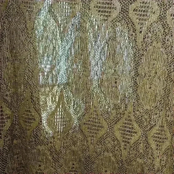 Vintage Sharade Nites Metallic Gold Fringe Blouse Women’s Boho 80s Made in USA - Picture 11 of 13